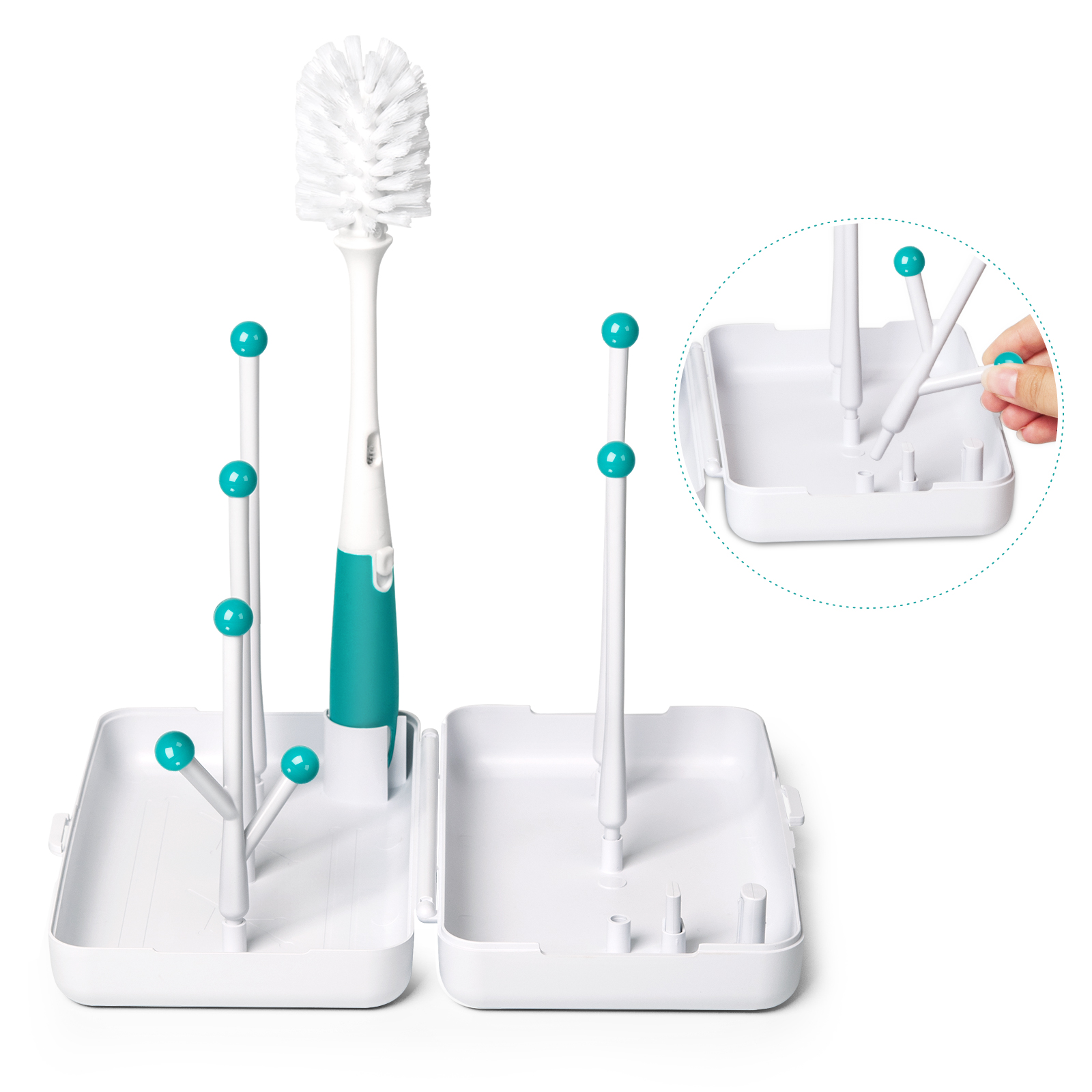 Baby Bottle Drying Rack with Cleaning Brush Baby Feeding n Nursery